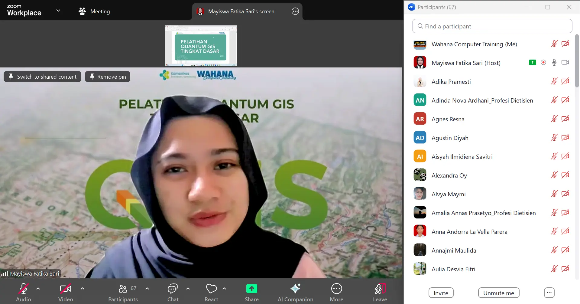 Suasana pembelajaran di ruang training
